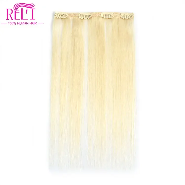 Wholesale Double Drawn invisible Clip In Human Hair Extension Real Remy Brazilian hair seamless clip in hair extension