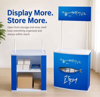 Comptoir publicitaire portable pliable TANYI WH-88 en PP imprimé sur mesure avec bannière pour salon professionnel et événement commercial