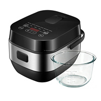 Cuisinières à riz multifonctions 12-en-1, 4L, 700W, cuiseur à riz électrique intelligent avec minuterie de retard de 24 heures, pot intérieur en verre antiadhésif