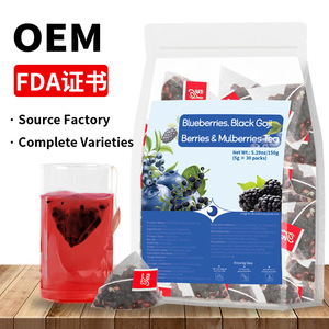 Thé aux Myrtilles, aux <span class=keywords><strong>Baies</strong></span> de Goji Noires et aux Mûres |   5g 30 Sachets |   Thé aux herbes aux <span class=keywords><strong>baies</strong></span> naturelles |   Sachet de thé scellé indépendant - Product Image 1