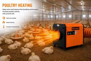 <span class=keywords><strong>Chauffage</strong></span> au <span class=keywords><strong>gaz</strong></span> carré haute puissance 120 kW avec roulettes pivotantes, thermostat intelligent et affichage numérique pour entrepôt industriel - Product Image 5