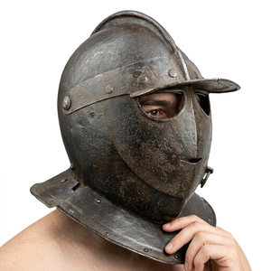 CH Collectibles Casque de Chevalier Médiéval Européen en Acier Poli Fait Main, Décoration d'Intérieur, Noël, Mariage - Product Image 1