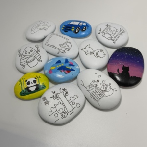 Piedras <span class=keywords><strong>de</strong></span> Río Naturales Recubiertas <span class=keywords><strong>de</strong></span> Blanco para Pintar, 3-5 cm, Piedras en Blanco Ecológicas, Contorno Láser, Manualidades <span class=keywords><strong>de</strong></span> Arte Mandala - Product Image 4