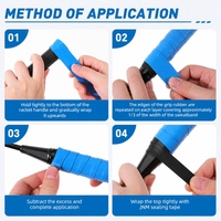 Overgrip personalizzato con logo, antiscivolo, assorbente, traspirante, morbido e leggero per racchette da pickleball e badminton.