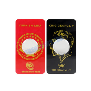 Custodia con Logo personalizzato per animali domestici rotonda per monete Commemorative Gold sovrano George a conchiglia Blister - Product Image 3