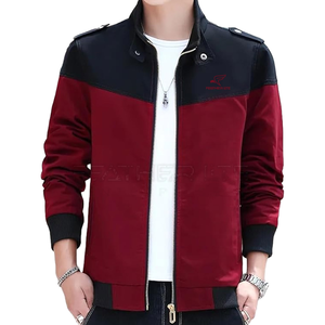 Veste Safari Décontractée en PU Tissé avec Fermeture Éclair et Col Montant, Grande Taille, Grand Revers, Service OEM pour Hommes - Product Image 1
