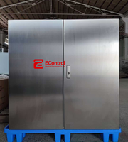 Boîte de distribution électrique industrielle robuste EControl, en acier inoxydable, à double porte, IP65, revêtement poudré, à poser au sol