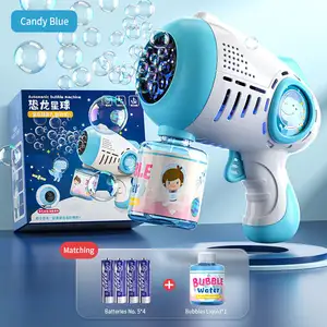 2023 Verão Outdoor Brinquedos Infantis Hand-Held Bubble Gun Dream Light Effect Grande Capacidade Gatling Bubble Machine