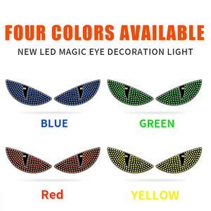 Luces LED USB con diseño de ojos de demonio para la pantalla del parabrisas trasero, luces decorativas azules y rojas para autos. - Product Image 3