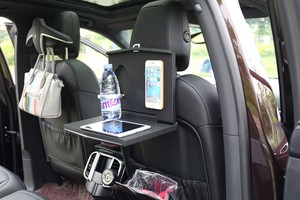 Plateau de siège arrière de voiture <span class=keywords><strong>2</strong></span>-en-1: bureau d'ordinateur portable pliable et plateau de repas, surface antidérapante pour voitures - Product Image 6