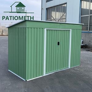 Abri de jardin en métal Patiometh 9' x 4' avec toit incliné pour cour, vélo, patio, <span class=keywords><strong>garage</strong></span>, pelouse, vert - Product Image 2