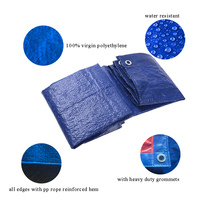Bâche de piscine en PE bleue, toile textile, imperméable, anti-UV, feuille de plastique pour extérieur