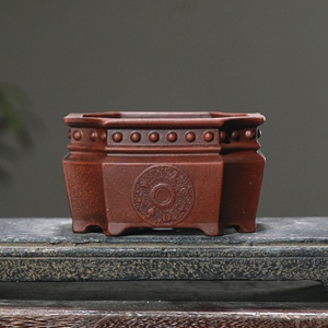 Olla rectangular sin glasear, hecha a mano, para bonsái Yixing - Product Image 1