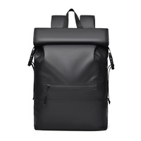 Sac à dos pour ordinateur portable en PU imperméable grande capacité haut de gamme pour hommes, style simple, sac d'école pour étudiants, idéal pour les trajets quotidiens et les affaires