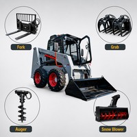 Mini-chargeuse compacte professionnelle certifiée CE pour la construction agricole et paysagère efficace