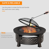Foyers extérieurs portables de 32 pouces pour brûler du bois, foyer avec grille pour barbecue