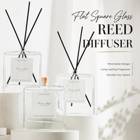 Diffuseur de parfum en verre carré plat de 120 ml, fabrication directe d'usine, diffuseur en rotin personnalisé pour l'aromatisation intérieure