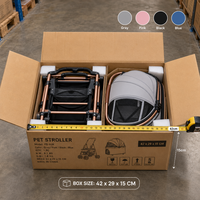 3 Modelos de Carrito Plegable de Aleación de Aluminio para Mascotas, Perros, Gatos y Mascotas Pequeñas, Plegado con un Botón, Bandeja Desmontable, Portavasos, Cesta de Almacenamiento
