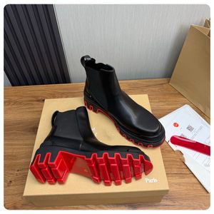 Bottes en cuir décontractées de luxe pour hommes, style western, à lacets, talon rouge, en cuir véritable, collection automne/hiver 2026 - Product Image 2