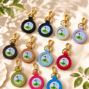 Creative DIY Embroidered PU <b>Leather</b> <b>Keychain</b> with Adhesive Backing, Suitable for Hand-Painted Embroidery Canvas Key Pendant - Product Image 1