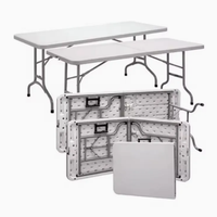 Vente en gros table pliante d'extérieur portable table de jardin pliable 4/6/8ft tables et chaises en plastique blanc pour événements et fêtes
