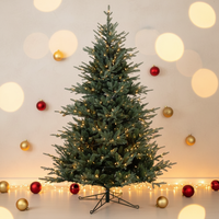 2026 Neues Design Luxuriöser Voll-PE&PVC Vorbeleuchteter Weihnachtsbaum Feiertagsdekoration LED 7ft PE Christbaum