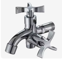 Robinet mural en alliage de zinc pour salle de bain, double sortie, douche bidirectionnelle pour machine à laver et bassin de lavage, design moderne