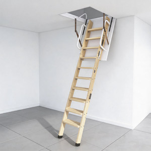 <span class=keywords><strong>Escalera</strong></span> Telescópica Oculta <span class=keywords><strong>de</strong></span> <span class=keywords><strong>Madera</strong></span> Maciza para Ático, <span class=keywords><strong>Escalera</strong></span> Plegable Mejorada para Ahorrar Espacio en Almacenes - Product Image 5