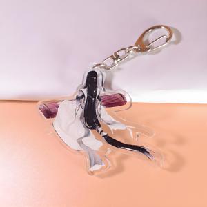 HanXin breloques en acrylique scintillant imprimées personnalisées et promotionnelles, figurine de dessin animé transparente imprimée en UV, porte-clés de dessin animé mignon