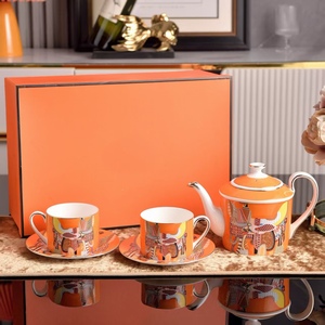 European Home <b>Teacup</b> <b>Set</b> Living Room Ceramic Teapot Kettle Wedding Housewarming Bone China Gift - Product Image 4