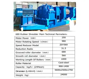 YUQIAO Brand 680 Old Tire Recycling Machine RubberShredder