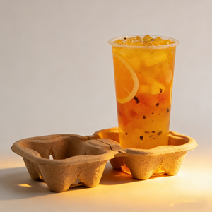 재활용 가능한 테이크아웃 2 4컵 캐리어 일회용 클립온 유틸리티 커피 음료 컵 종이 펄프 섬유 홀더 트레이 8-32온스용 - Product Image 4