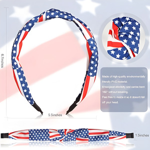 Diadema Personalizada con la Bandera de Estados Unidos, Diadema con Estrellas para el Día de la Independencia Americana, 4 de Julio, <span class=keywords><strong>Aro</strong></span> para el Cabello para Mujeres y Niñas, Regalos, Accesorios para el Cabello - Product Image 6
