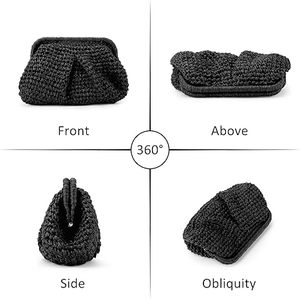 Borsa a Tracolla Estiva da Spiaggia per <span class=keywords><strong>Donna</strong></span>, Pochette in Paglia Intrecciata con Design a Sacchetto - Product Image 2