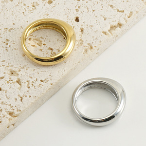 Zogxin Stainless Steel Fashion <b>Ring</b> Gold <b>Silver</b> Unisex Daily Wear Geometric Shape <b>Plain</b> Jewelry ZR839G - Product Image 2