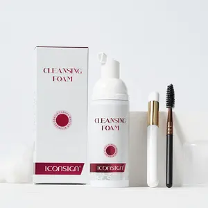 2023 Iconsign New Cleaning Foam Kit with tools private label smell OEM eyelash shampoo strong cleaning eyelash and eyebrow