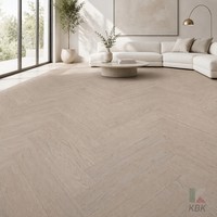 Parquet contrecollé multicouche en chêne naturel à chevrons 15 mm, système de pose facile T&G, pour rénovation de salon et chambre d'appartement, 600x124 mm