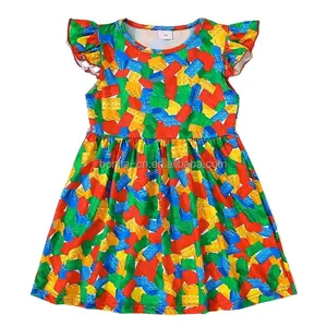 Toddler girl clothes puffy sleeves cartoon children's clothes 2-12 years old dress clothes