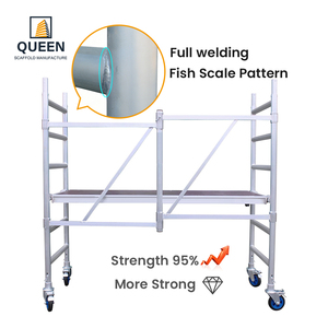 Échafaudage mobile en <span class=keywords><strong>aluminium</strong></span> pliable de type H LINYI QUEEN, capacité de charge de 450 kg, hauteur de travail de 9'8"<span class=keywords><strong>m</strong></span> - Product Image 1