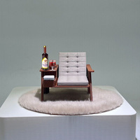 Chaise à bascule miniature pour maison de poupée, modèle de meuble avec dossier, échelle 1:12