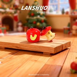 ของตกแต่งแอปเปิ้ลเรซิ่นขนาดเล็กสีแดงทรงกลมพลาสติก DIY ของตกแต่งบ้านฤดูหนาว 2025 - Product Image 3