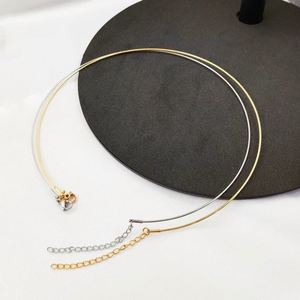 Minimalist Trendy 1MM Thick Choker <b>Necklace</b> PVD 18K Gold Plated Stainless Steel Wire for Women Daily Wear - Product Image 2