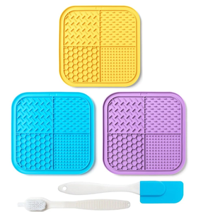 Portable Solid Pattern Treats Suitable Pet Lick <b>Mat</b> Anti-Choking Eco-Friendly Easy Cleanup <b>Silicone</b> Slow Feeder with Suction Cup - Product Image 1