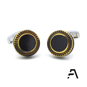 黒アゲイトラウンドメタルカフスボタン東莞ファンシー結婚パーティーアニバーサリービジネスギフト - Product Image 2