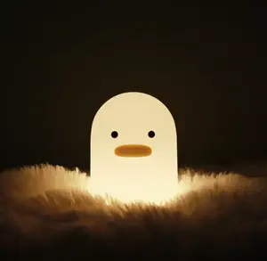 Lampe tactile en forme de canard pour enfants Veilleuse intérieure en silicone souple pour enfants