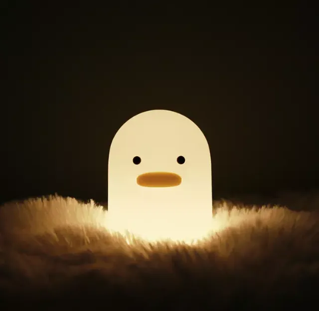 Duck Shape Kids LED USB Modern White Touch Lamp Indoor Children Night Soft Silicone Night Light