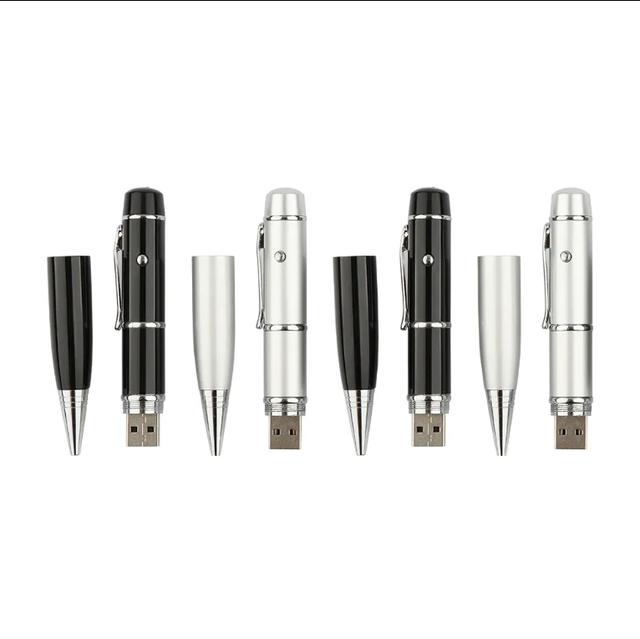 Business Corporate Gifts 8GB 16GB 32GB 64GB Classy Metal Pen Shape Drive Usb Flash with Led Light 2.0 Memory U Disk Custom Logo