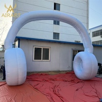 Arche de casque gonflable blanche de taille personnalisée pour la décoration publicitaire, arche de casque gonflable