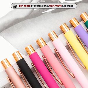 Promotional Rose Gold Ballpen Luxury Advertise Ballpoint <b>Pen</b> Custom With Logo Printed Laser Screen Print Branded - Product Image 2
