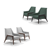 Sillón Moderno de Madera de Roble Blanco con Certificación BIFMA para Hotel, Oficina, Recepción, Sala de Espera